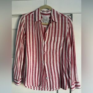 Rails striped linen button down